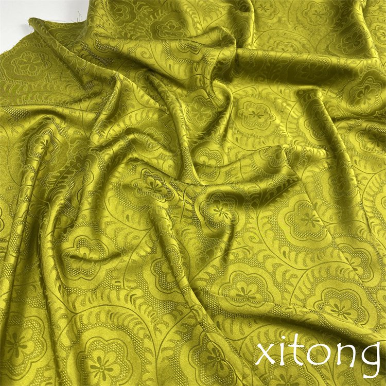 spandex fabric Cationic two color effect wholesale clothing fabric jacquard satin polyester fabrics