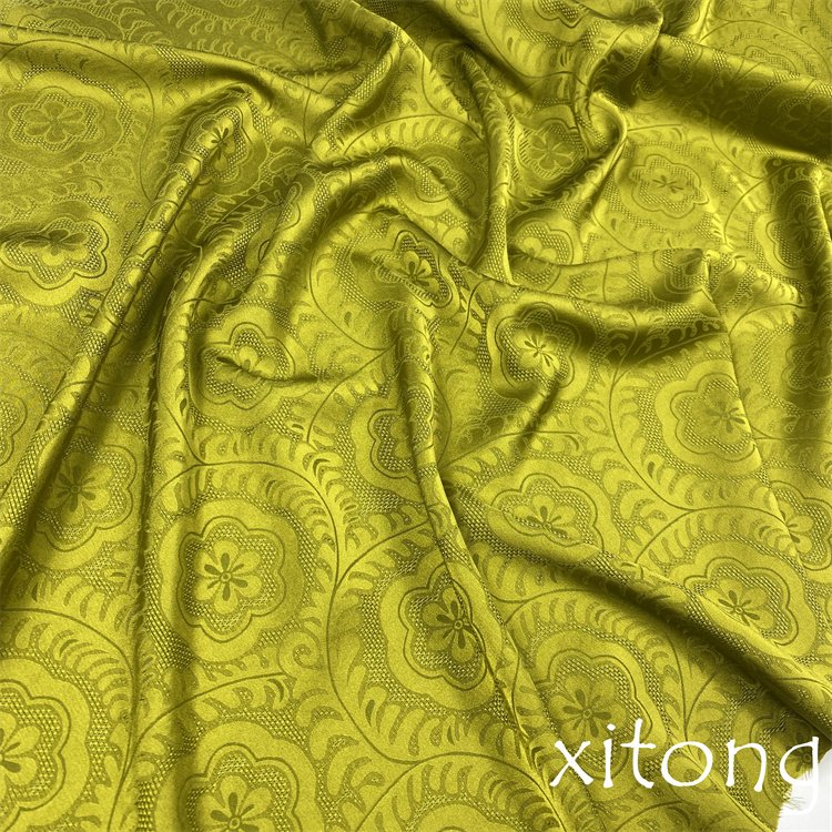 spandex fabric Cationic two color effect wholesale clothing fabric jacquard satin polyester fabrics