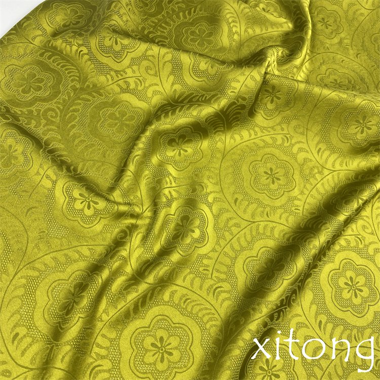 spandex fabric Cationic two color effect wholesale clothing fabric jacquard satin polyester fabrics