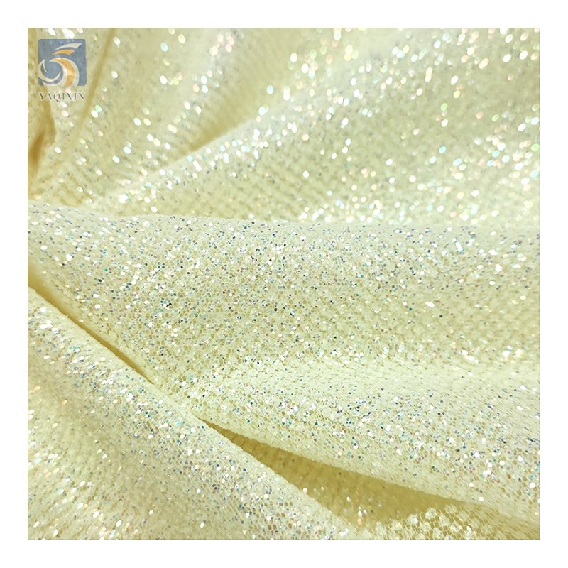 High-End Polyester Flash Silver Shiny Glitter Tulle Net Fabric Sparkle Mesh Wedding Dress Bridal Fabric Price Sales by Yards