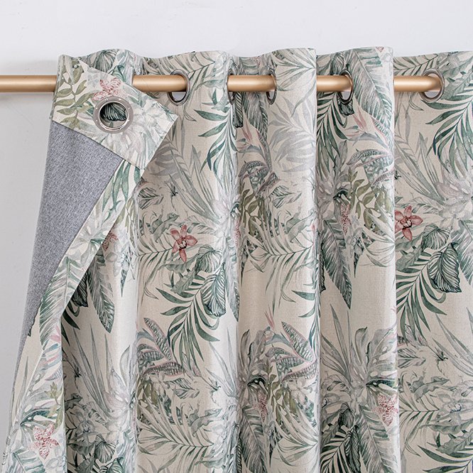 High Quality Blackout Curtain Fabric Linen Look Digital Printing Rainforest 110\" /280cm Roll Woven Warp Knitted Technique
