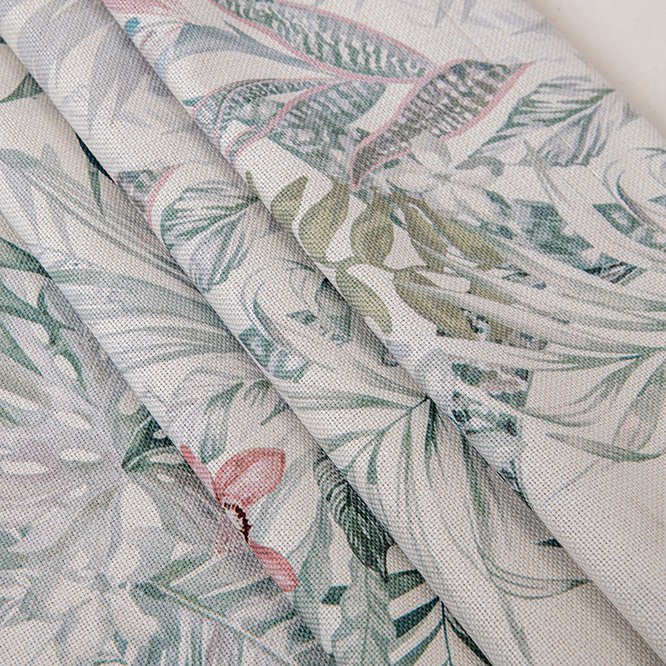 High Quality Blackout Curtain Fabric Linen Look Digital Printing Rainforest 110\" /280cm Roll Woven Warp Knitted Technique