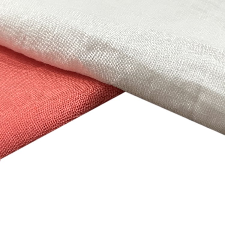 eco-friendly women casual wear white woven bleached 100 linen fabric for clothing