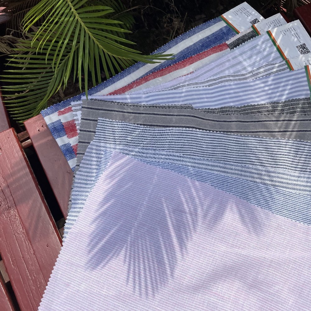Factory wholesale Good quality cotton linen blend multi colour fashion canvas stripe fabric With Long-term Service