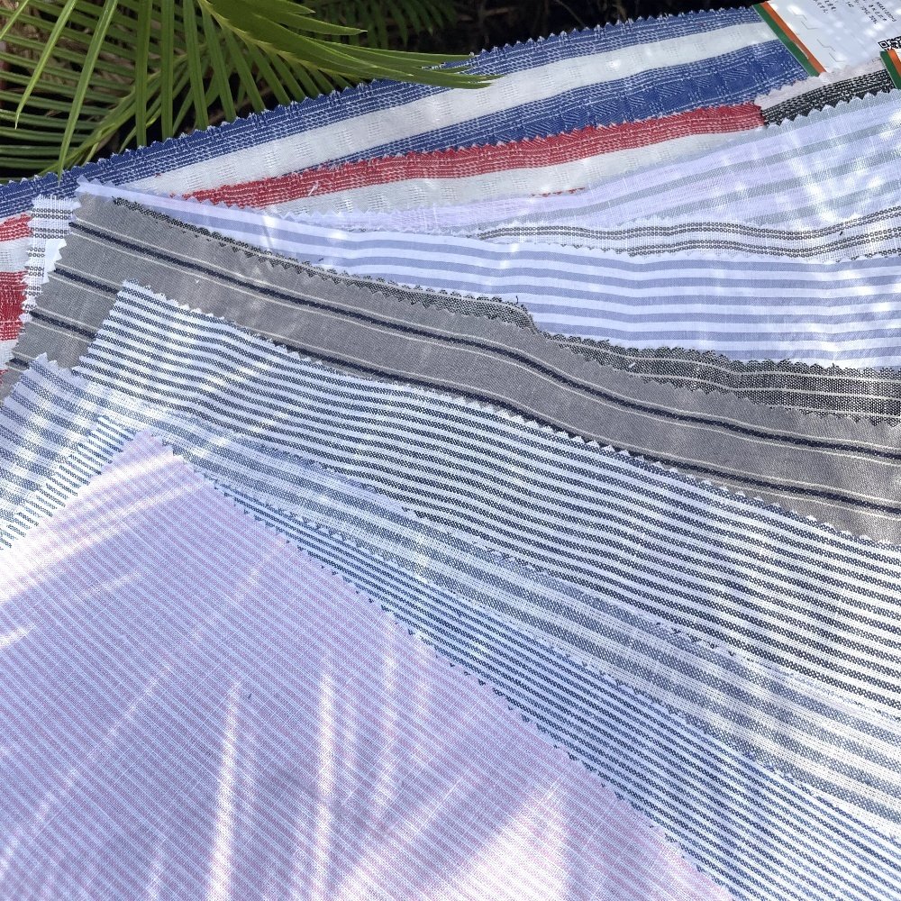Factory wholesale Good quality cotton linen blend multi colour fashion canvas stripe fabric With Long-term Service
