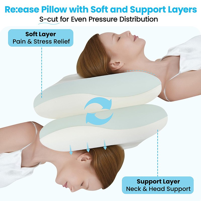 Neck Support Orthopedic Pillows Butterfly Shaped Bamboo Cover Memory Foam Pillow