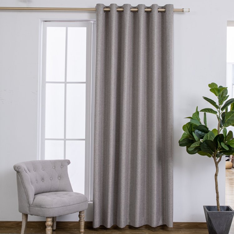 High Performance New Style King Linen Fabric Solid Color 100% Blackout Jacquard Fabric Household Textile Curtain