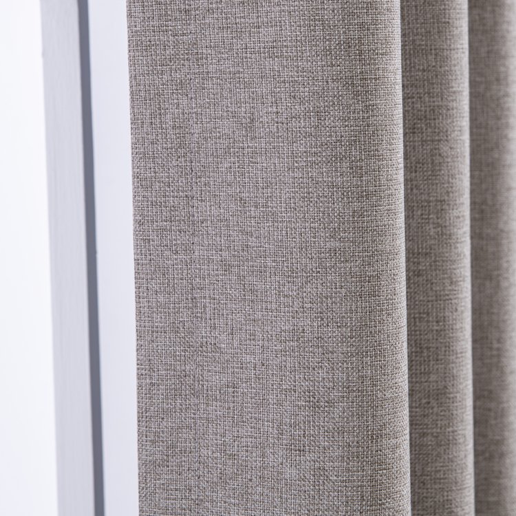 High Performance New Style King Linen Fabric Solid Color 100% Blackout Jacquard Fabric Household Textile Curtain