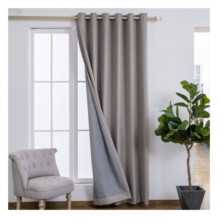 High Performance New Style King Linen Fabric Solid Color 100% Blackout Jacquard Fabric Household Textile Curtain