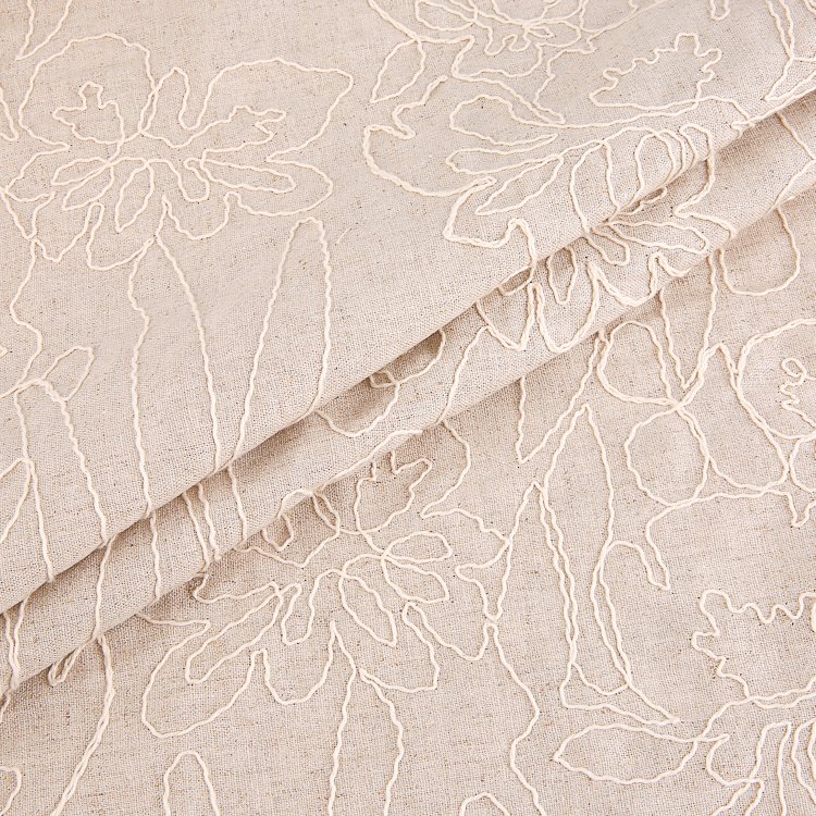 HA-16692 Wholesale comfortable linen viscose woven linen embroidery fabric for clothing