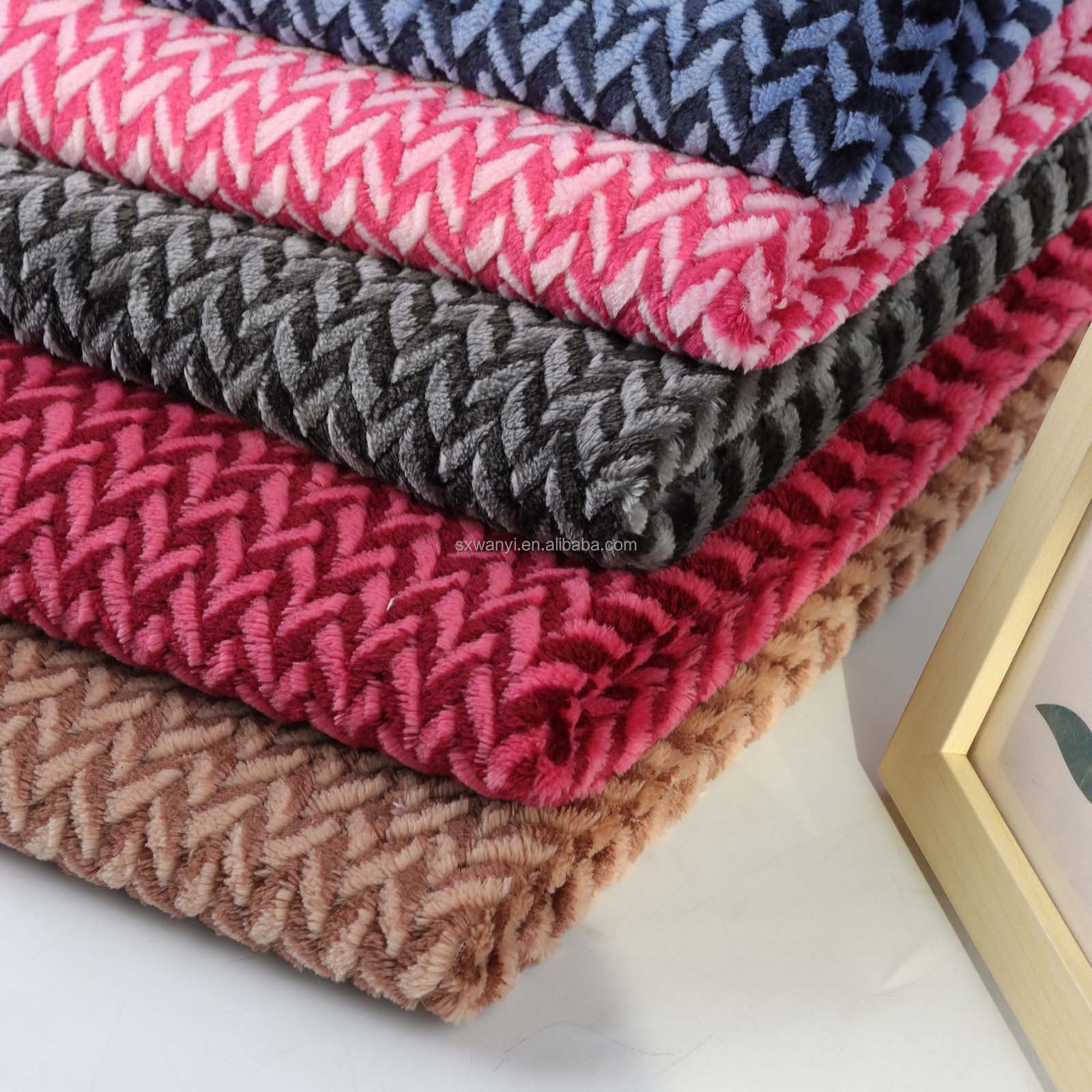 High Quality Brush Fabric Comfortable Customized Printed Tela Jacquard Flannel Fleece 100% Polyester Knitted Customizable Warp shoes