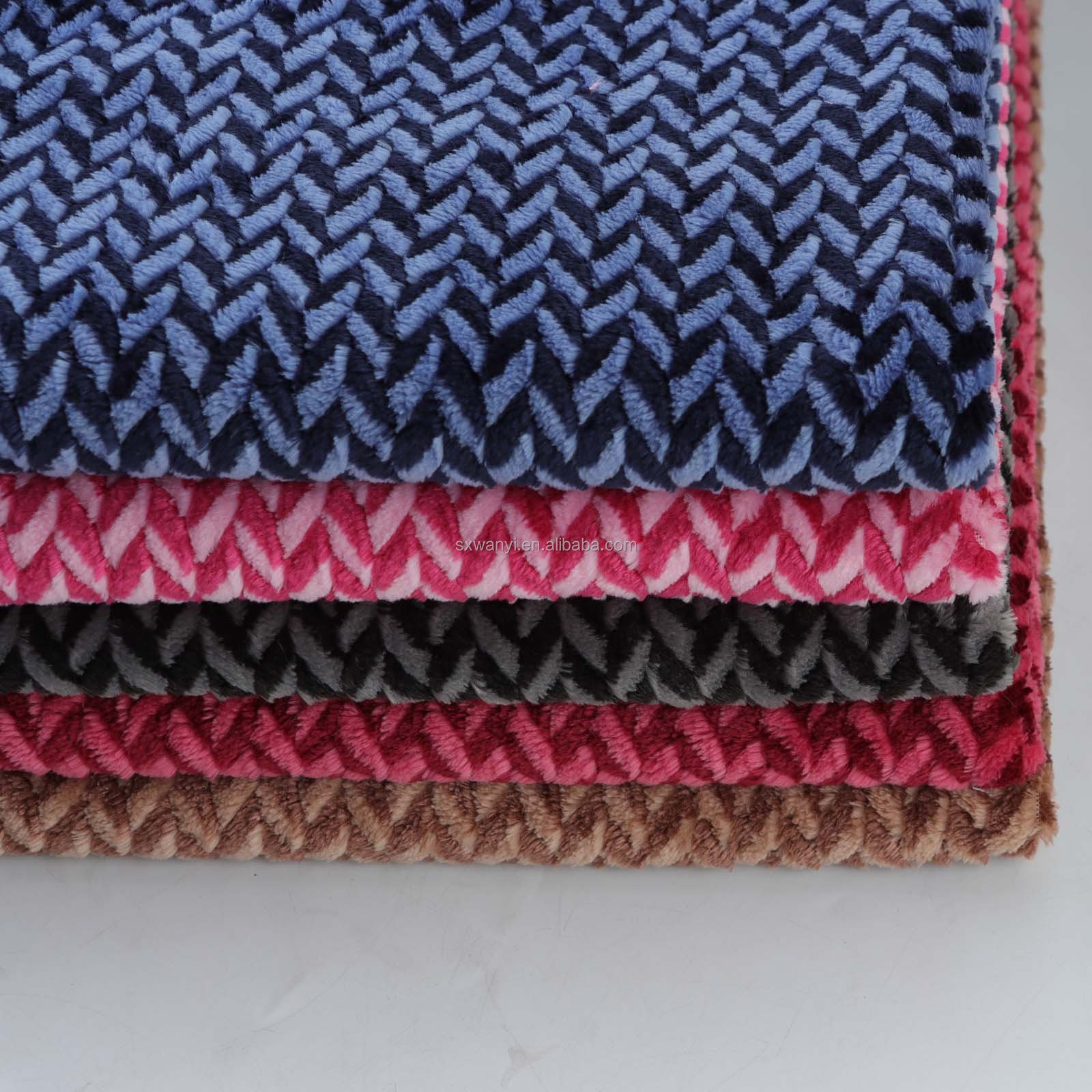 High Quality Brush Fabric Comfortable Customized Printed Tela Jacquard Flannel Fleece 100% Polyester Knitted Customizable Warp shoes