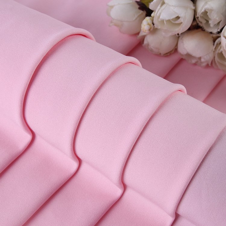 High quality 100D DTY 180gsm polyester spandex knitted solid single jersey fabric without brush for tshirts