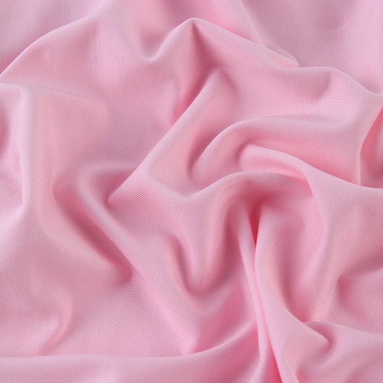 High quality 100D DTY 180gsm polyester spandex knitted solid single jersey fabric without brush for tshirts