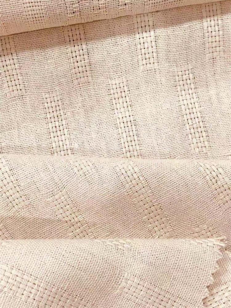 New arrival rayon polyester linen stripe dobby woven fabric for garment