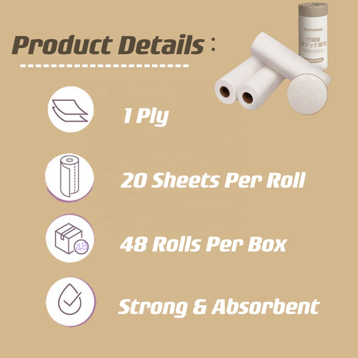 Daily Needs Wet and Dry Use Disposable Bamboo Towel Cleaning Products with 100% Recycled Paper Eco-Friendly