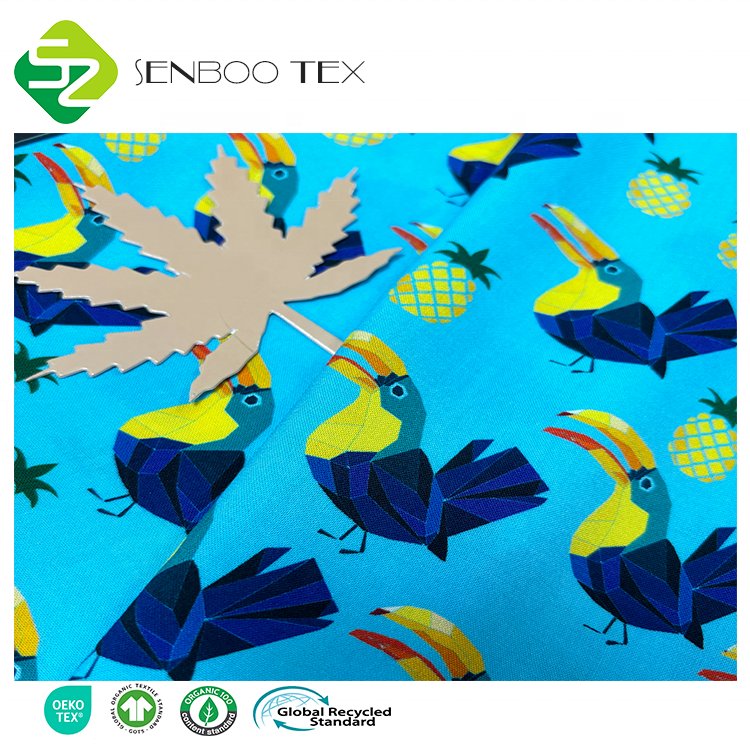 Premium Quality 100% Organic Bamboo Woven Poplin Fabric Lightweight Breathable Printed for Girls Boys Beach Pants & Dresses