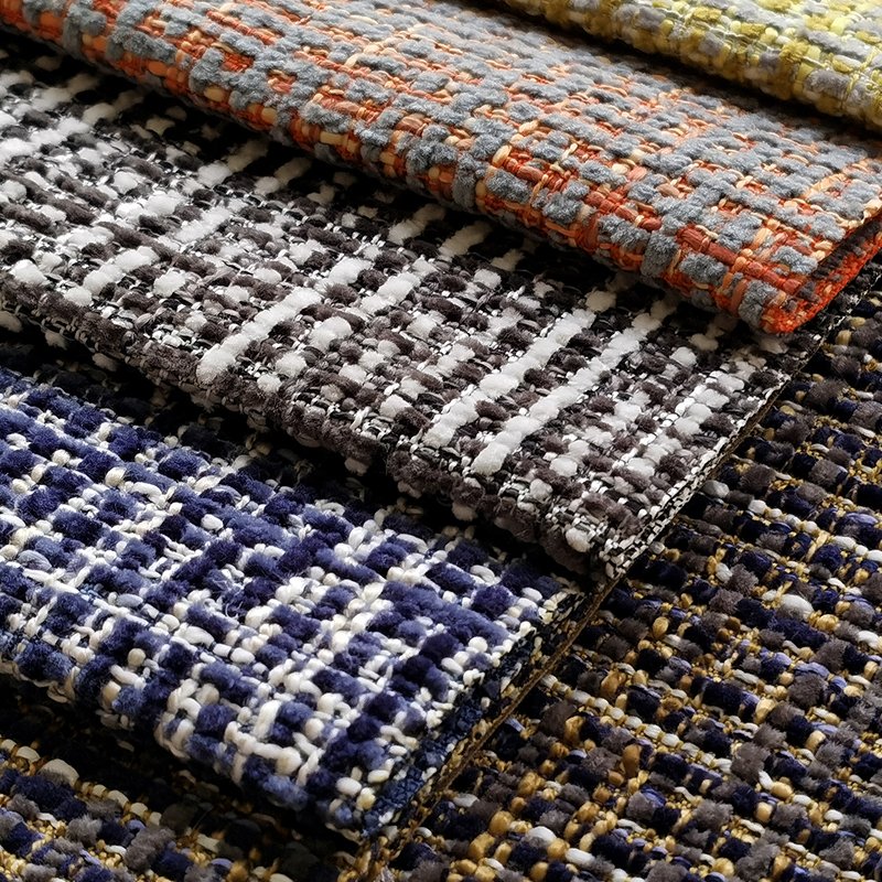 Sofa Furniture Bedding Home Textile Fabric Chenille Jacquard Stripe Linen Fabric