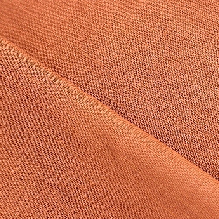 In Stock Wholesale Breathable Soft 14s 170 gsm Organic Pure 100 Linen Fabric