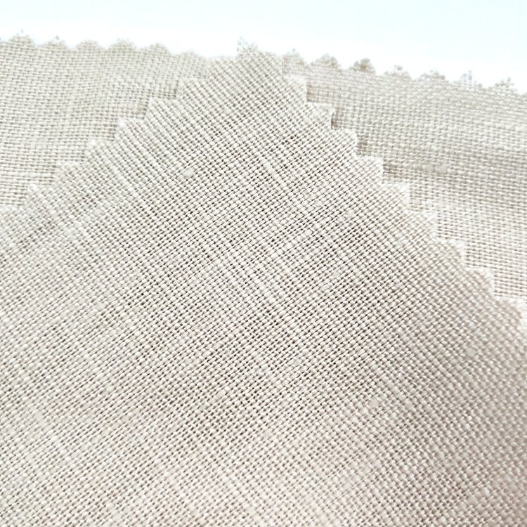 In Stock Wholesale Breathable Soft 14s 170 gsm Organic Pure 100 Linen Fabric