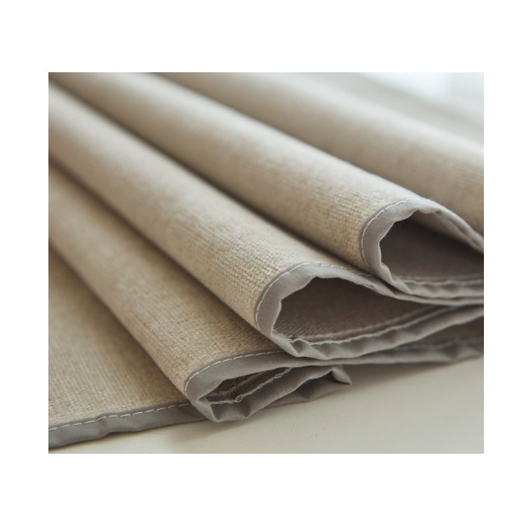Long Operating Life China Bedroom Plaids Curtain Full Blackout Household Cream Wind And Snow Chenille With Linen Fabric