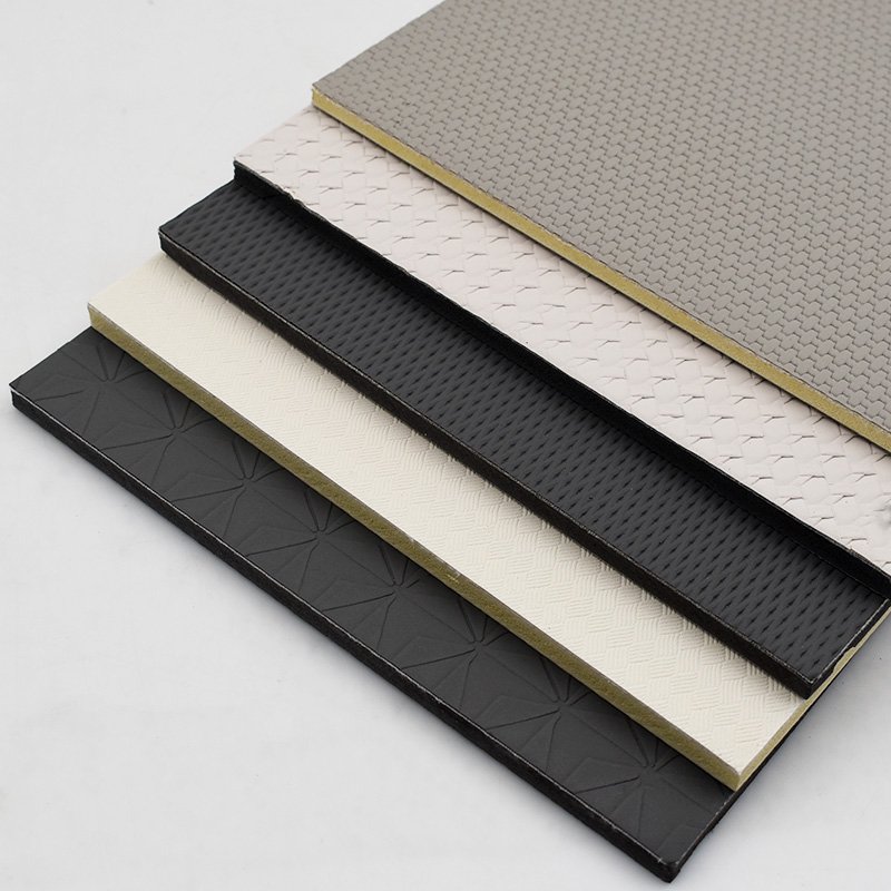 Modern Striped Bamboo Charcoal Fiber WPC Leather Wall Panels Waterproof Soundproof Fireproof Home Commercial Space Solid Wood