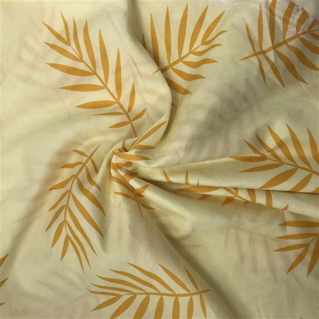 Home textile Microfiber Fabric with Pigment printing from changxing factory 100% polyester big leaf