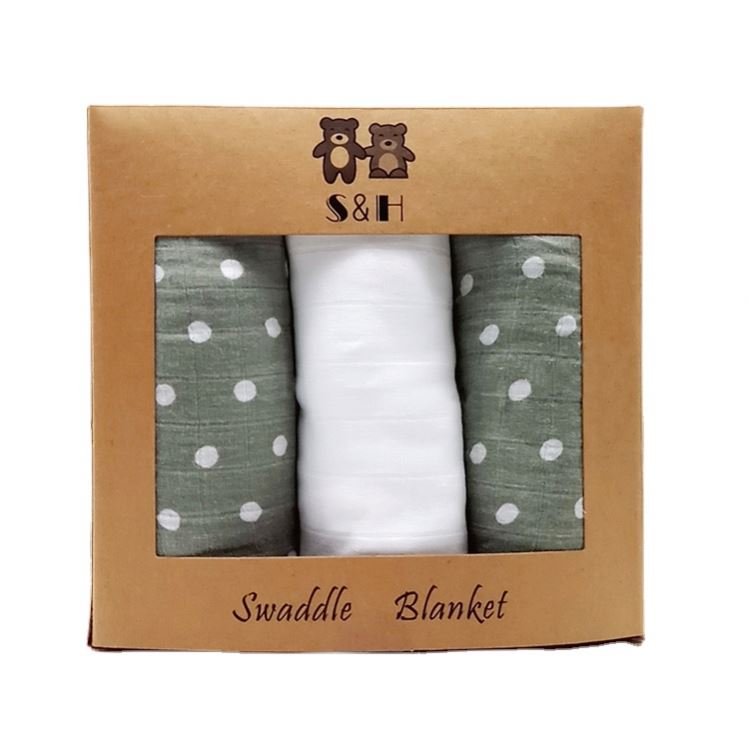 Bamboo Swaddle Blanket Muslin Professional Manufacturer Factory Manufacturer Baby Portable Woven 100% Cotton Fabric 40 Eco Dot 3