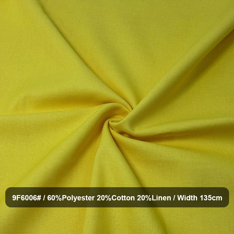 Cheap Custom Plain Dyed Solid Yarn Flax Linen Fabric 60 Poly 20 Cotton 20 Linen Soft Cotton Linen Fabric
