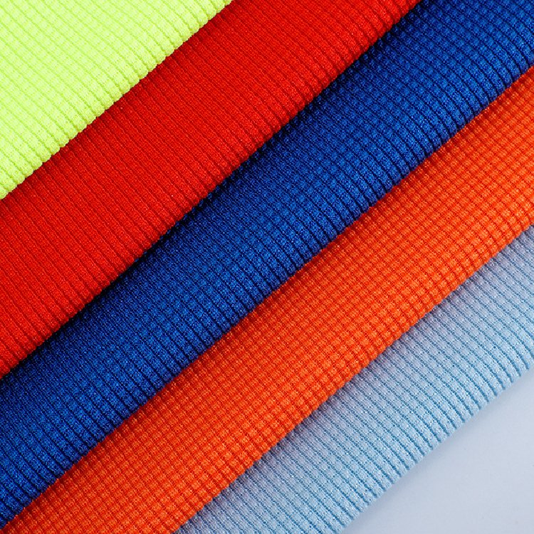 100% recycled polyester mini waffle knit sports jersey fabric for football uniform sports t-shirts sportswear