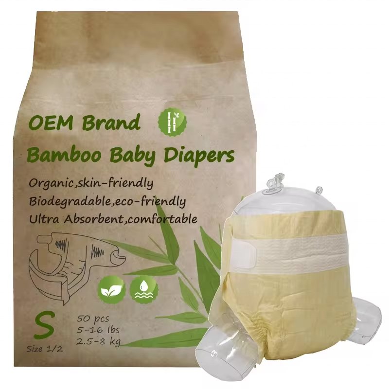 Wholesale Private Label Disposable Bamboo Fiber Sustainable Bamboo-Based Infant Diapers