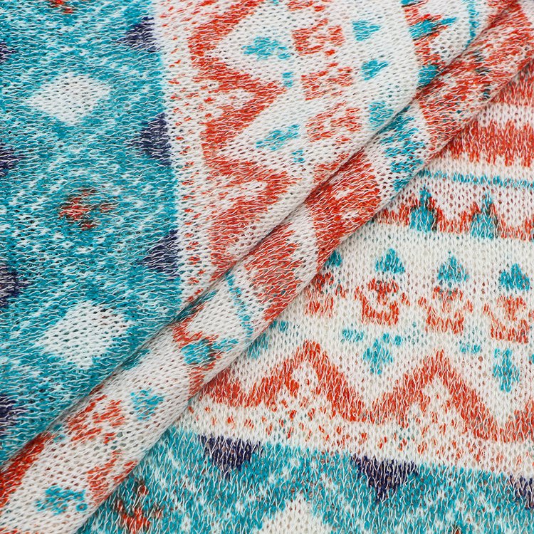 New design fashion fabric and textile polyester rayon spandex knitted sweater customise fabric print for clothing