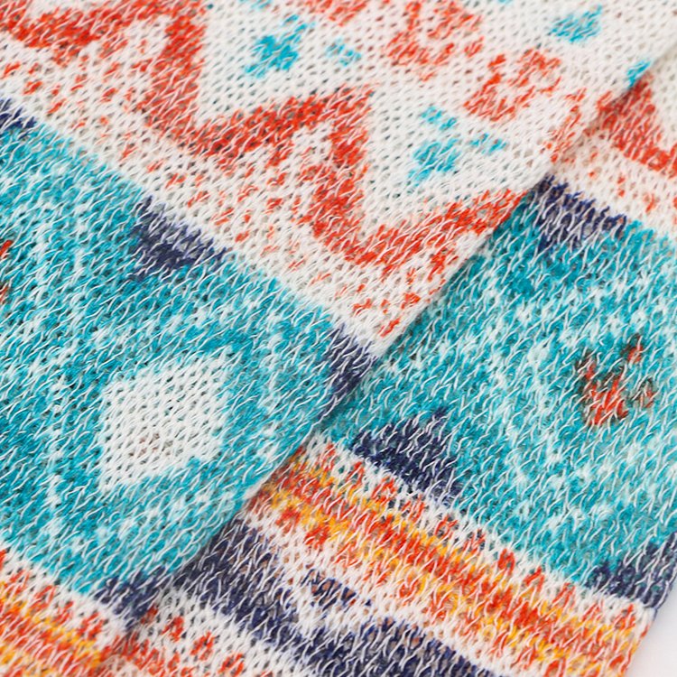 New design fashion fabric and textile polyester rayon spandex knitted sweater customise fabric print for clothing