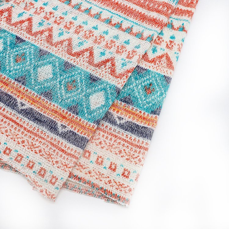 New design fashion fabric and textile polyester rayon spandex knitted sweater customise fabric print for clothing
