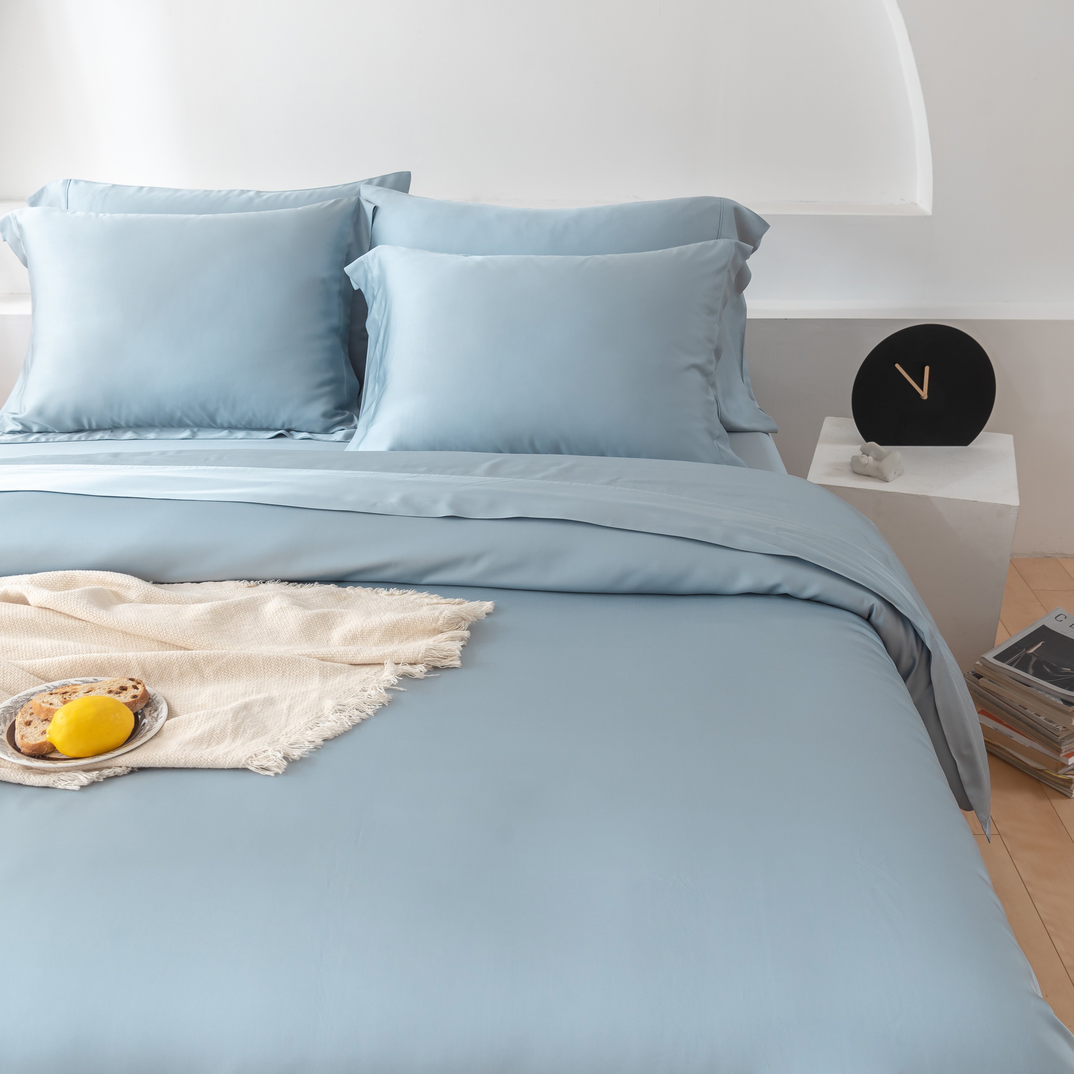 2024 Hot-Selling Luxury 300TC Soft Bamboo Sheets Printed Duvet Cover Set Home Cooling Wholesale King Queen Twin Flat Bed sheet