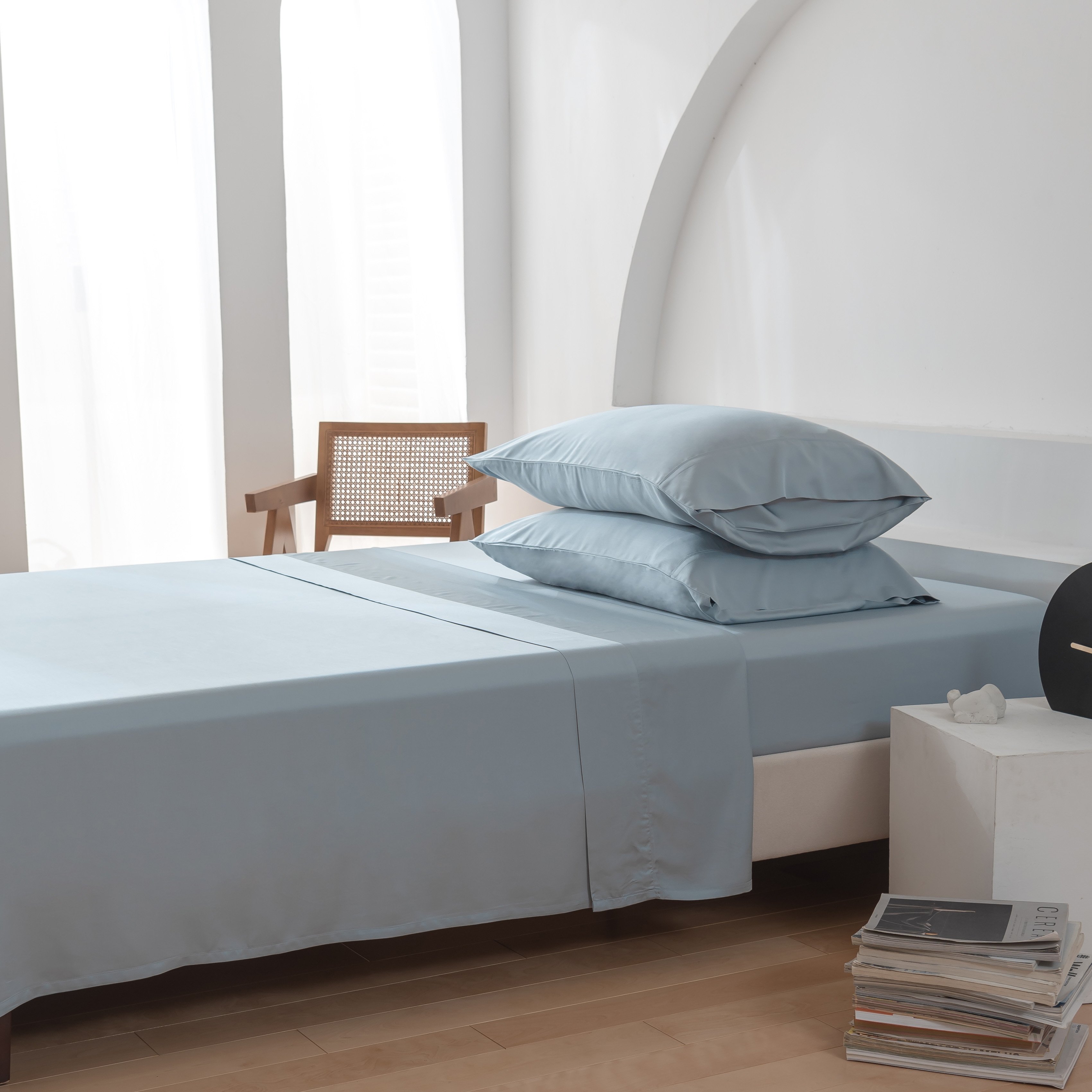 2024 Hot-Selling Luxury 300TC Soft Bamboo Sheets Printed Duvet Cover Set Home Cooling Wholesale King Queen Twin Flat Bed sheet