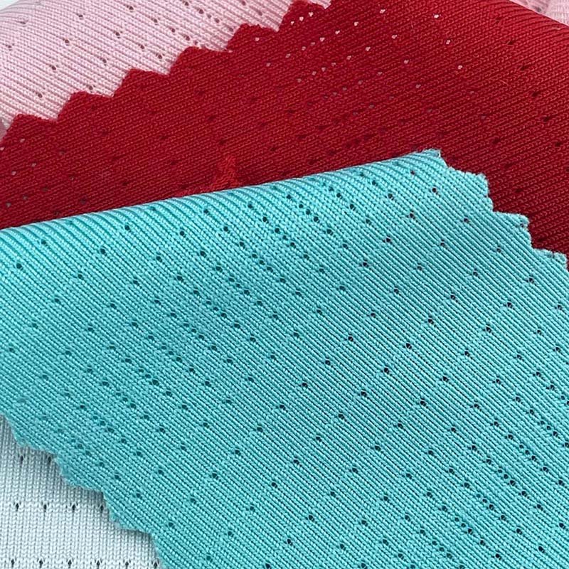 Sweat-wicking breathable small hole 160g 90% polyester 10% spandex high elastic pinhole mesh Jersey fabric T-shirt
