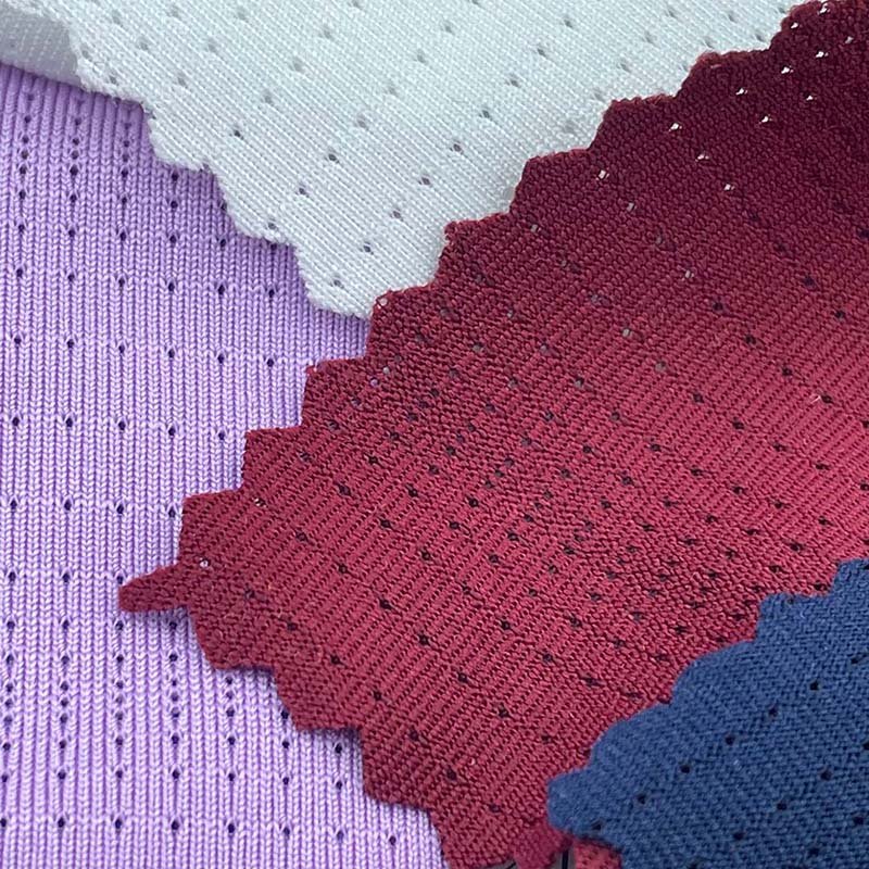 Sweat-wicking breathable small hole 160g 90% polyester 10% spandex high elastic pinhole mesh Jersey fabric T-shirt