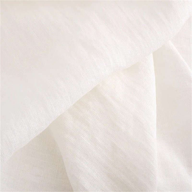 Supply simple style italian 100% natural linen solid color blackout curtain fabric