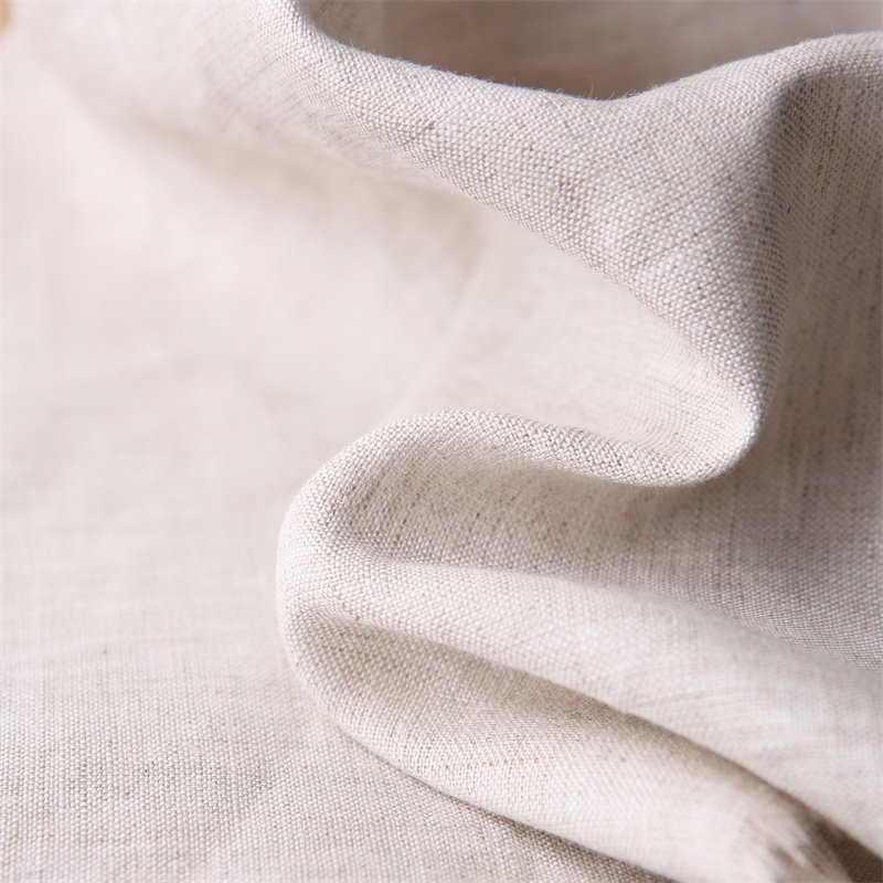 Supply simple style italian 100% natural linen solid color blackout curtain fabric