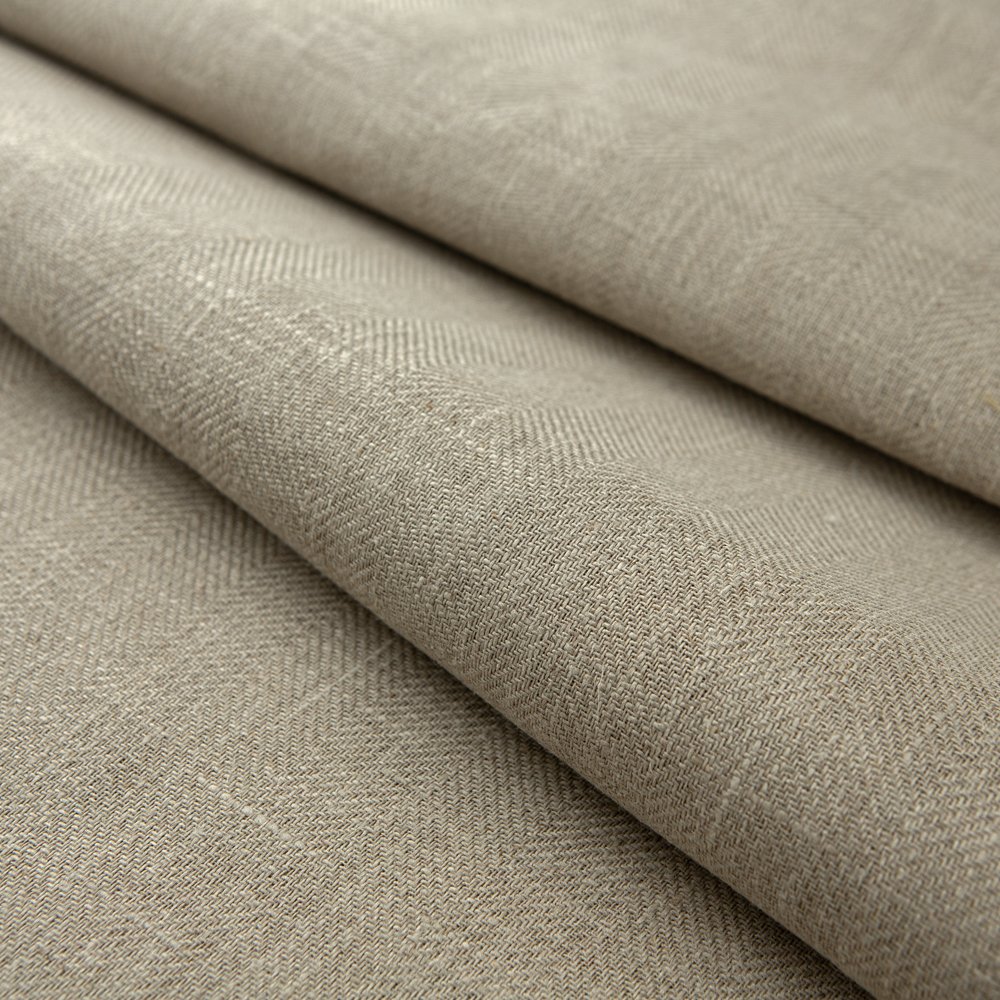 295 GSM 100% Organic Linen Twill Weave Herringbone Fabric Breathable High Quality Softened Comfortable Shirts Dresses Home