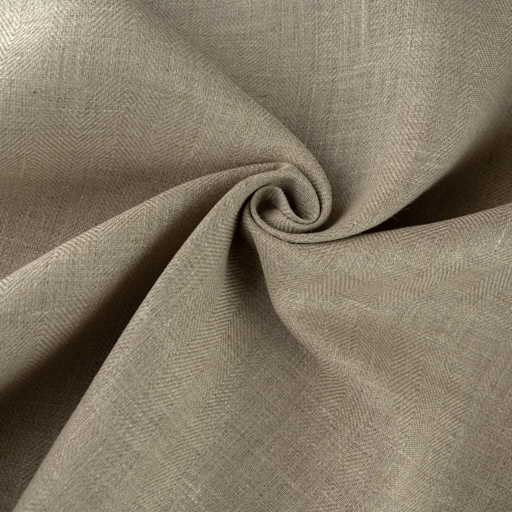 295 GSM 100% Organic Linen Twill Weave Herringbone Fabric Breathable High Quality Softened Comfortable Shirts Dresses Home
