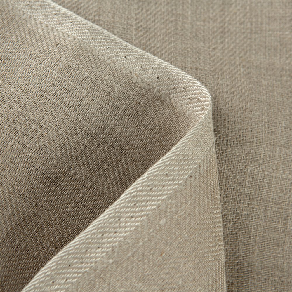 295 GSM 100% Organic Linen Twill Weave Herringbone Fabric Breathable High Quality Softened Comfortable Shirts Dresses Home