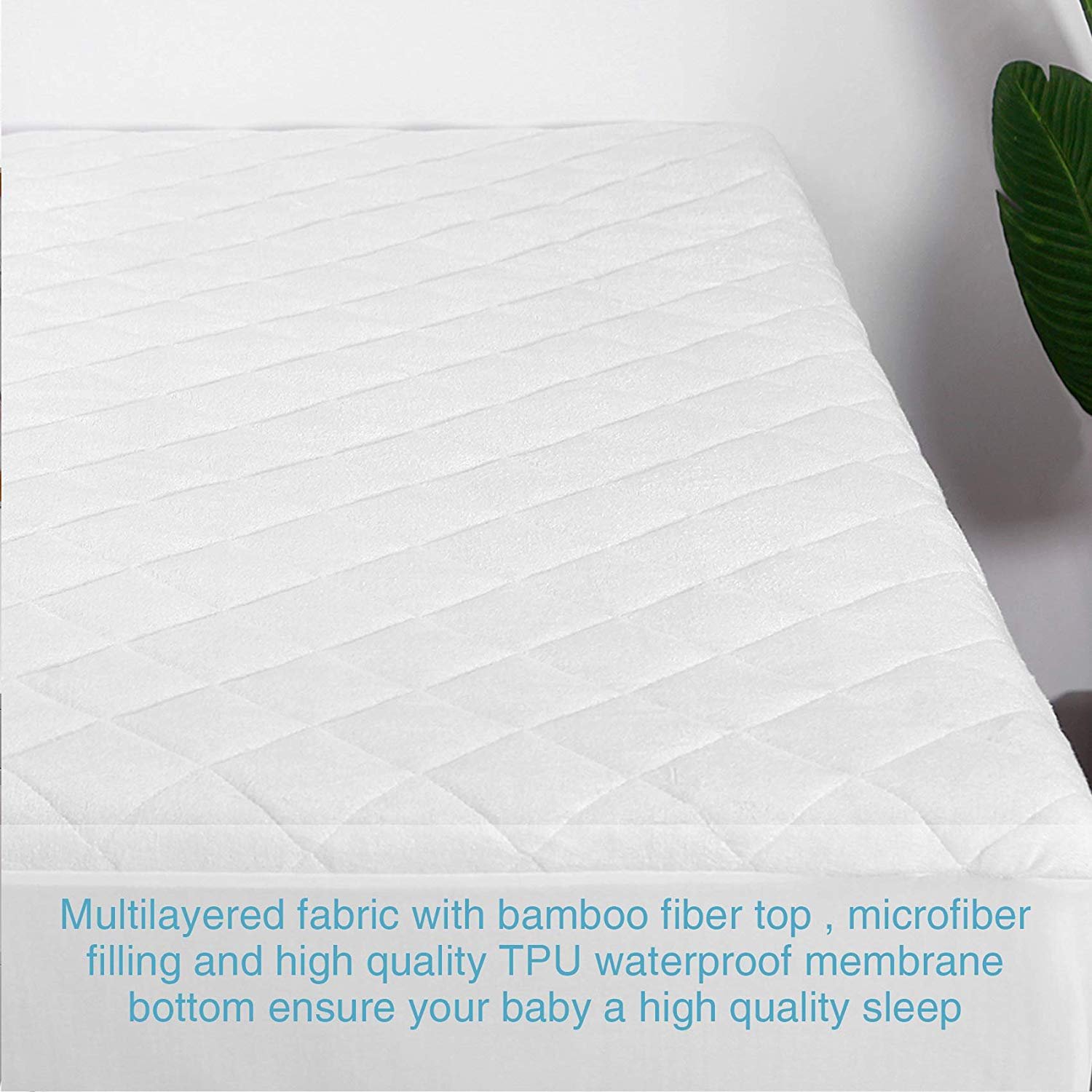 OEM Newborn Quilted Crib Topper Pad Mattress Protector Cover Waterproof Baby Fitted Bed Sheet