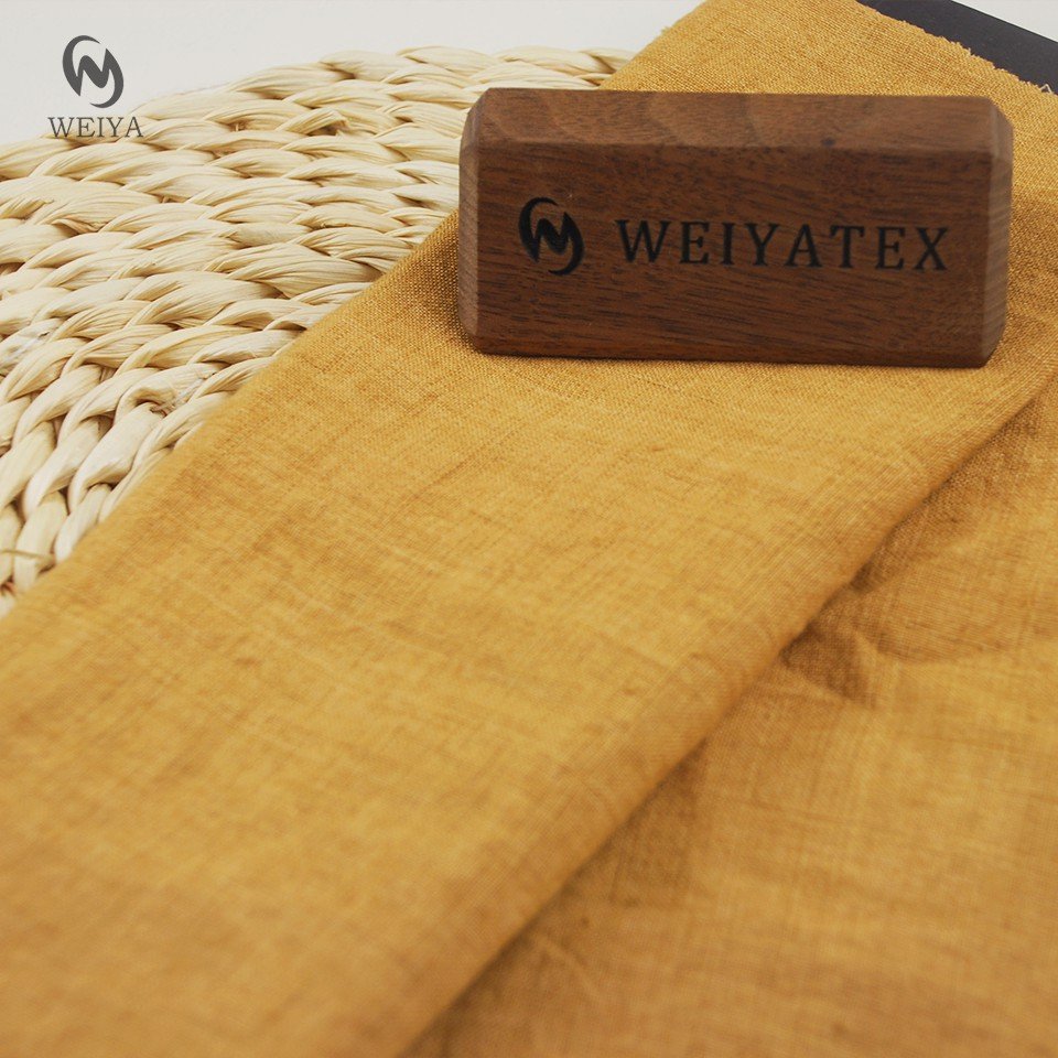Fashion trend mens women tops shirt pajamas fastness Indanthrene dyeing pure linen fabric