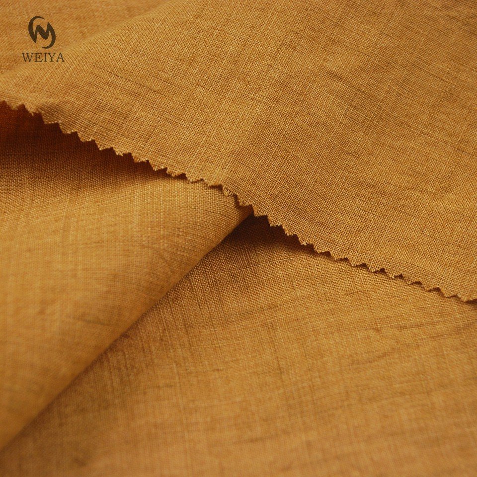Fashion trend mens women tops shirt pajamas fastness Indanthrene dyeing pure linen fabric