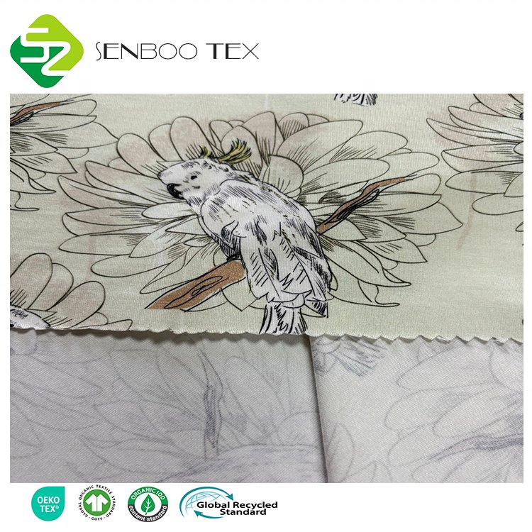 New Collection Digital Elastic Print 95% Bamboo 5% Spandex Fabric Breathable Stretch Jersey Sleepwear Garments Shirts Dresses