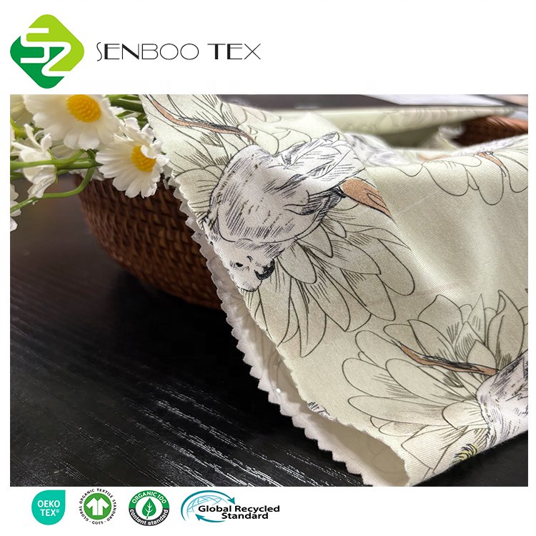 New Collection Digital Elastic Print 95% Bamboo 5% Spandex Fabric Breathable Stretch Jersey Sleepwear Garments Shirts Dresses