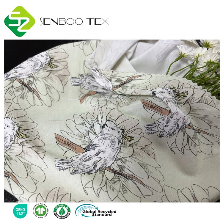 New Collection Digital Elastic Print 95% Bamboo 5% Spandex Fabric Breathable Stretch Jersey Sleepwear Garments Shirts Dresses