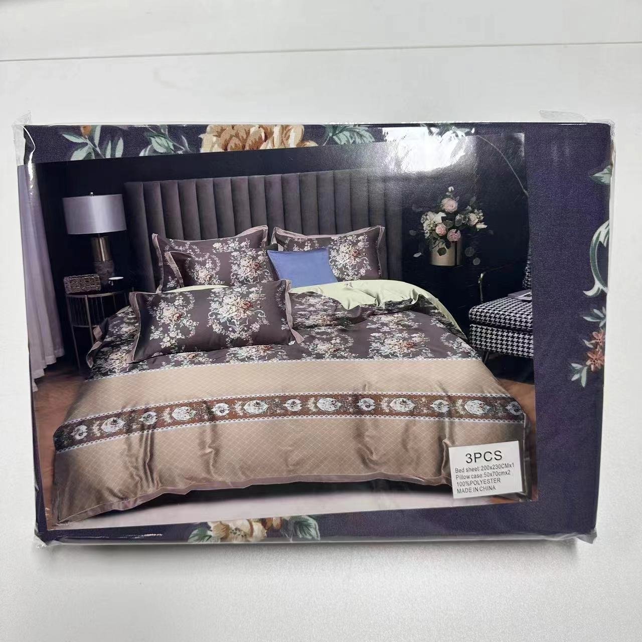 Made in China Microfiber 3-piece bed linen 3-in-1 low-priced bedsheets sets lit 2 places bed sheet Queen size flat bed sheet